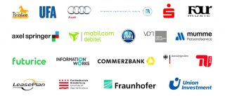 Logoteppich mit Logos ausgewählter Kunden der YOUin3D.com GmbH in Farbe