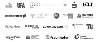 Logoteppich mit Logos ausgewählter Kunden der YOUin3D.com GmbH in Farbe